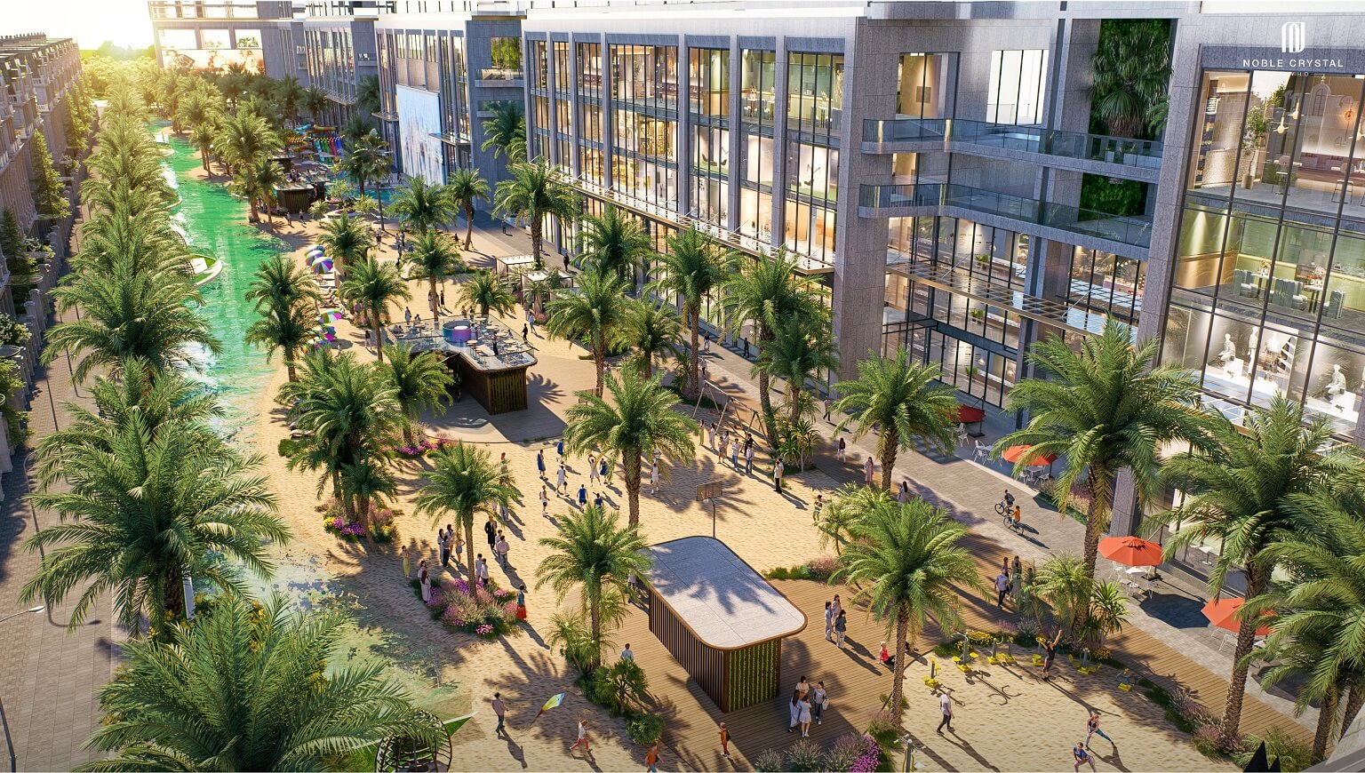 Bãi biển nước mặn ngay trong khuôn viên Noble Crytsal