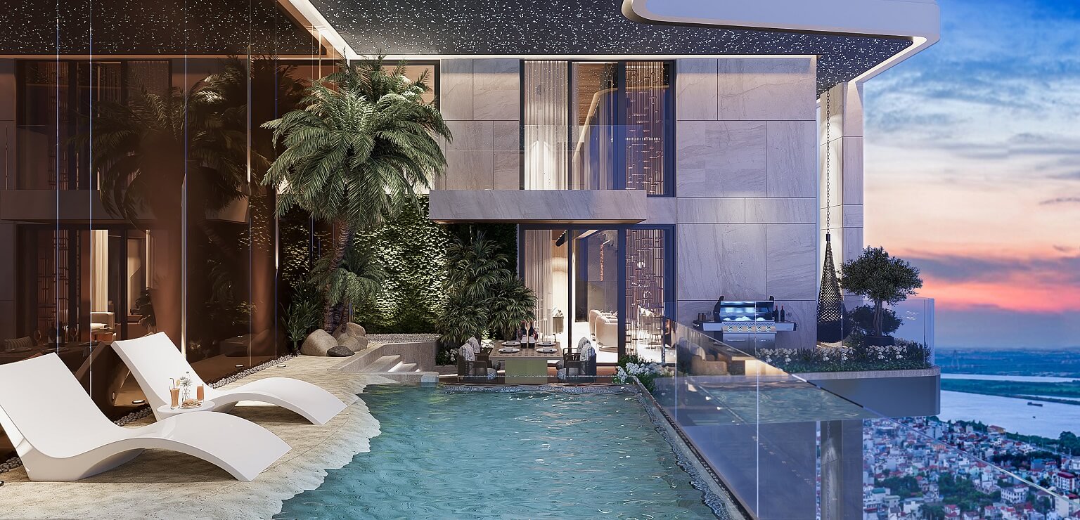 Bể bơi Sky Villas Noble Crystal Tây Hồ