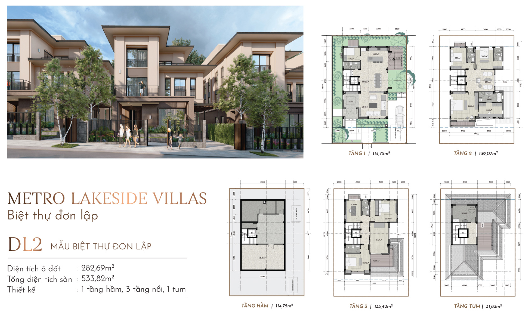 Thiết kế Biệt thự Đơn lập Hòa Lạc Metro City