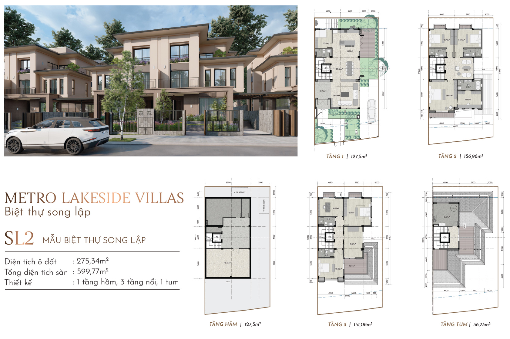 Thiết kế Biệt thự Song lập Hòa Lạc Metro City