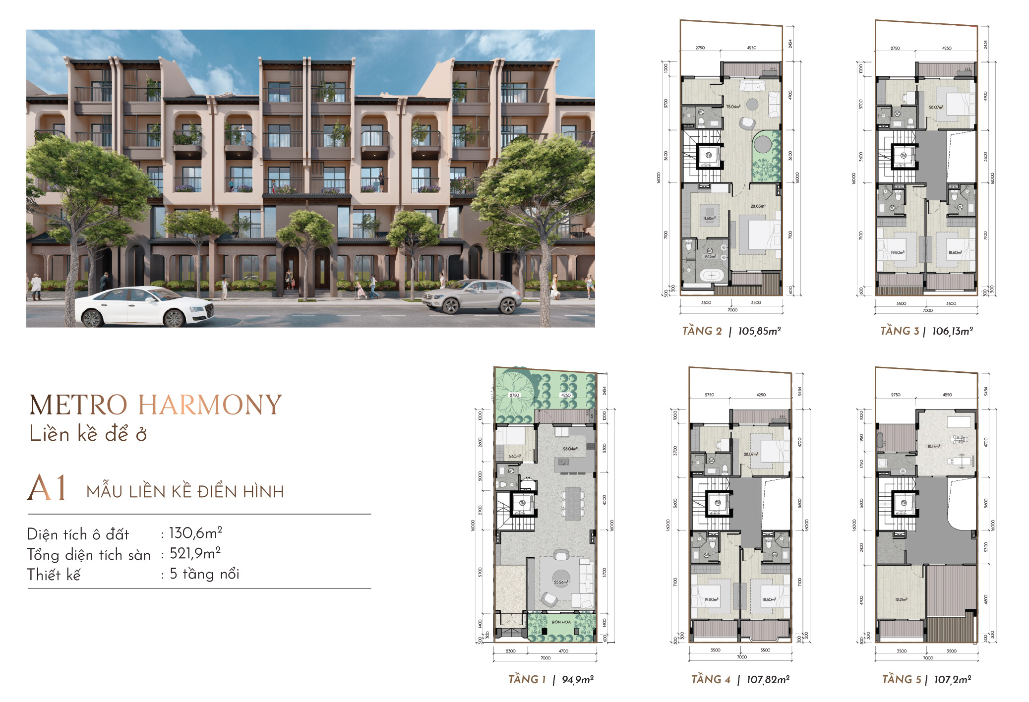 Thiết kế Liền kề để ở Hòa Lạc Metro City