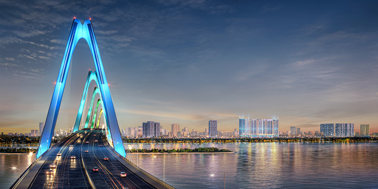 Noble Crystal Tây Hồ - Góc nhìn từ Cầu Nhật Tân