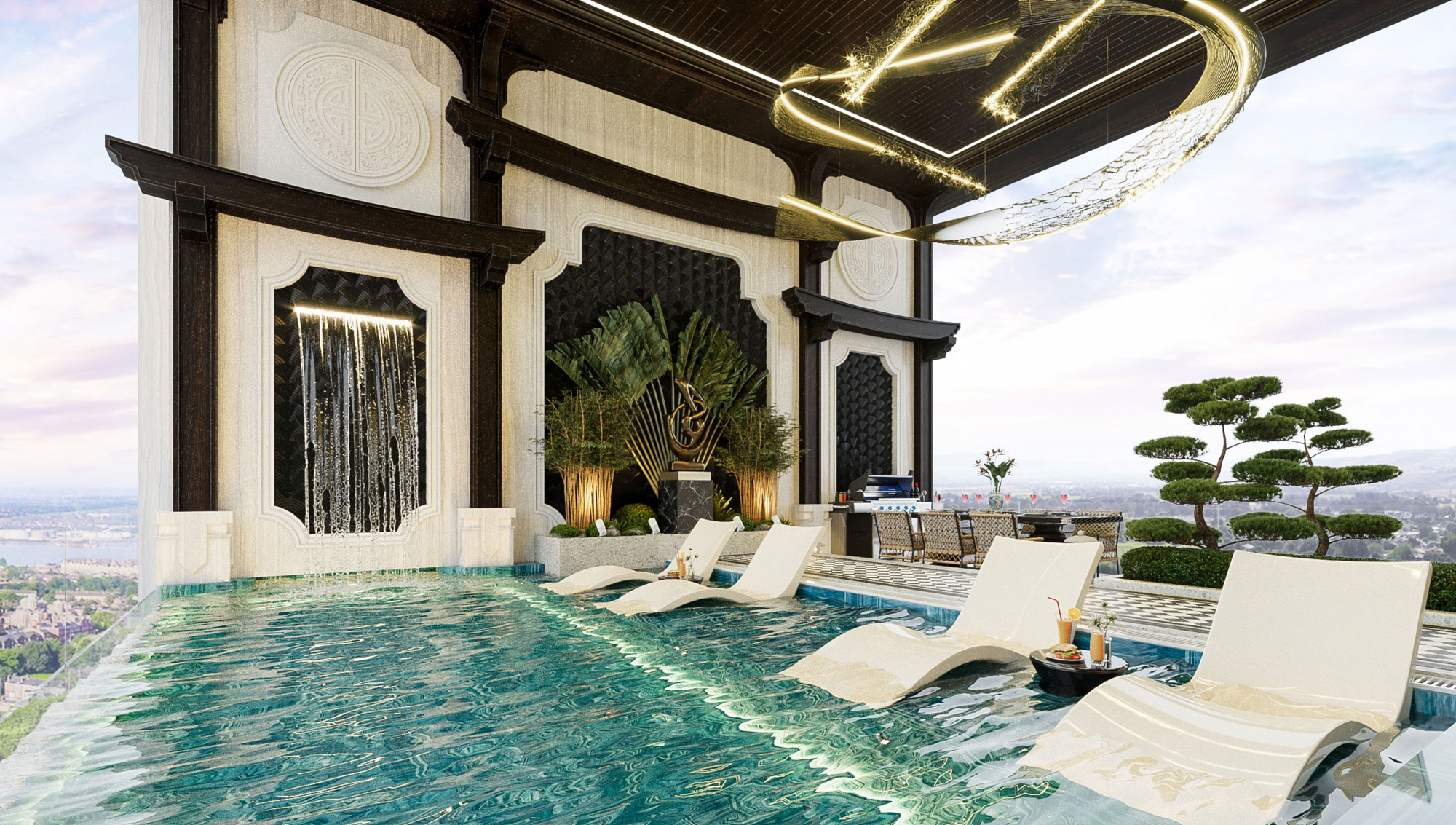 Penthouse Noble Crystal Tây Hồ - Resrot giữa tầng không