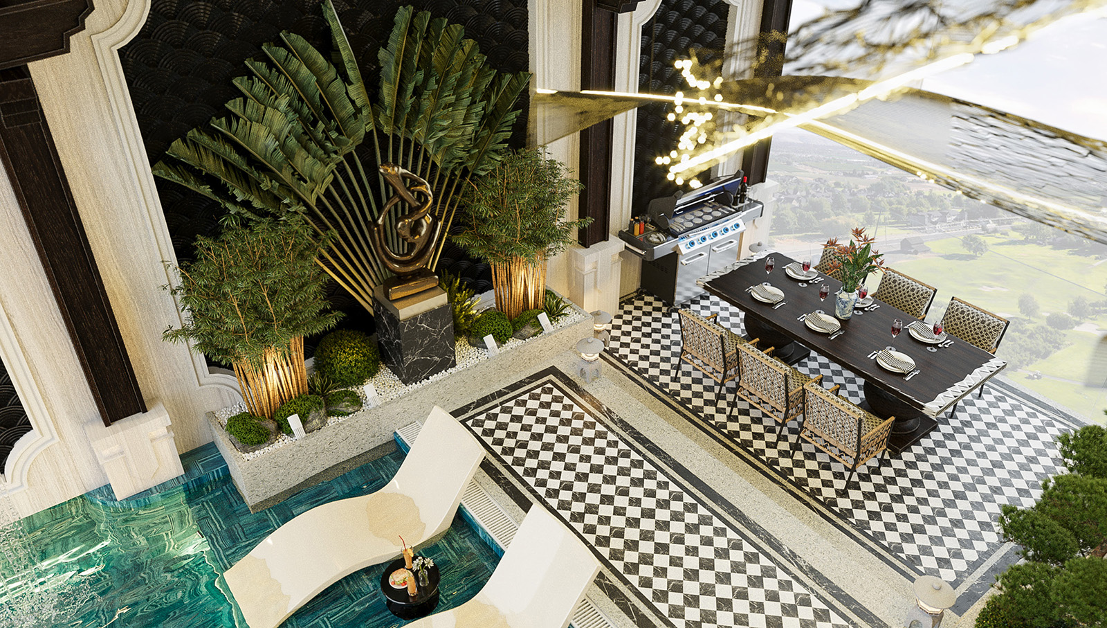 Sân vườn-BBQ Penthouse Noble Crystal Tây Hồ