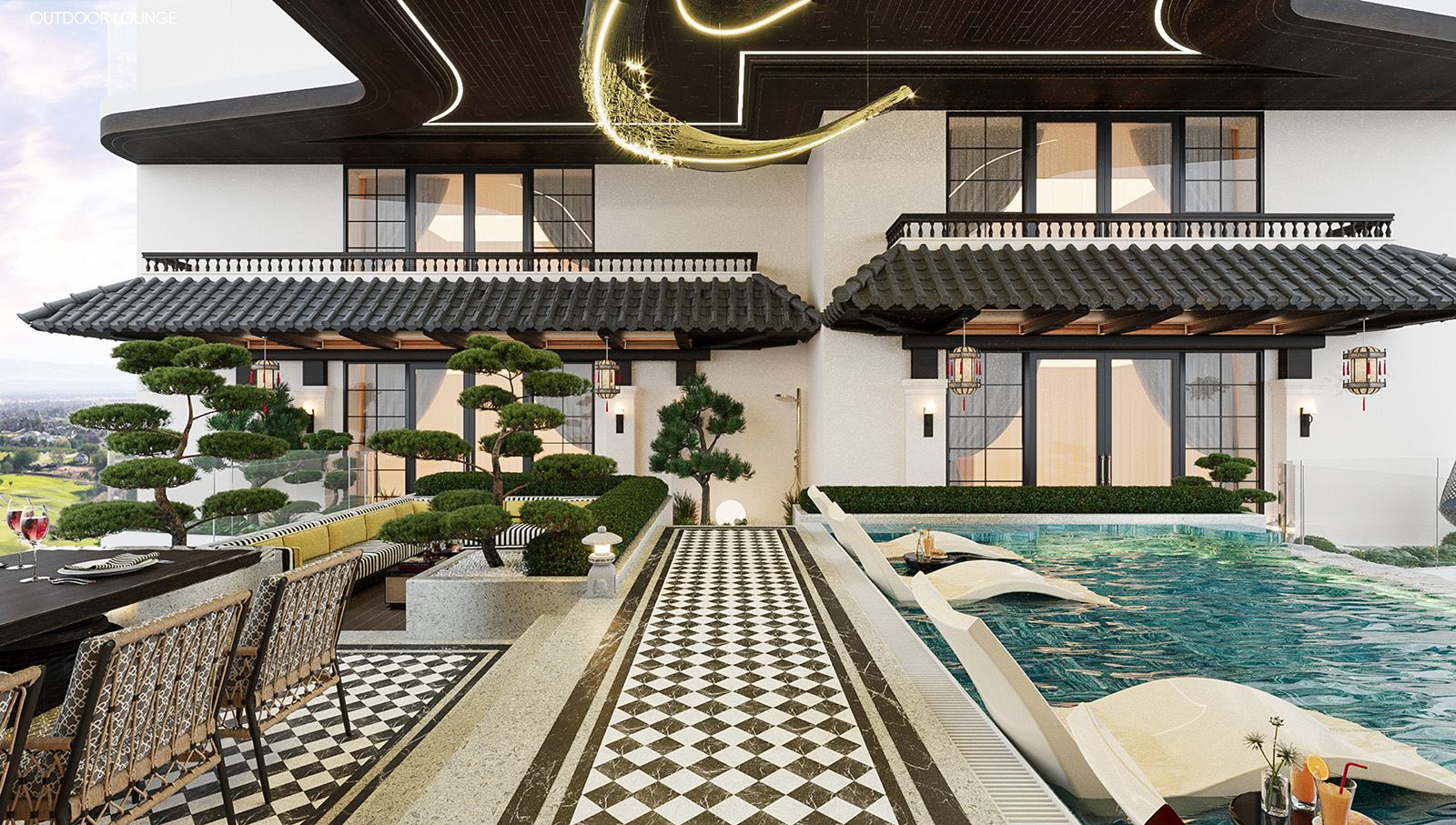 sân vườn Penthouse Noble Crystal Tây Hồ