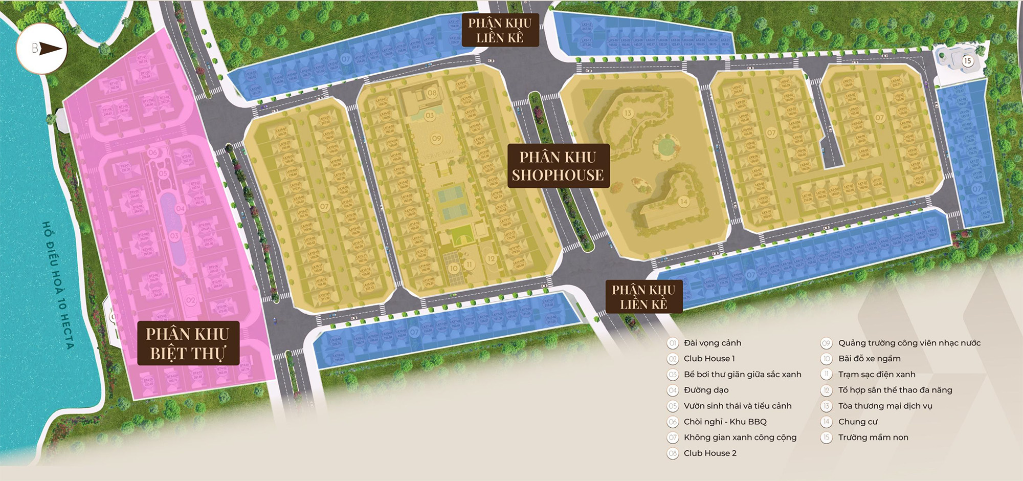 Sơ đồ phân khu Hòa Lạc Metro City