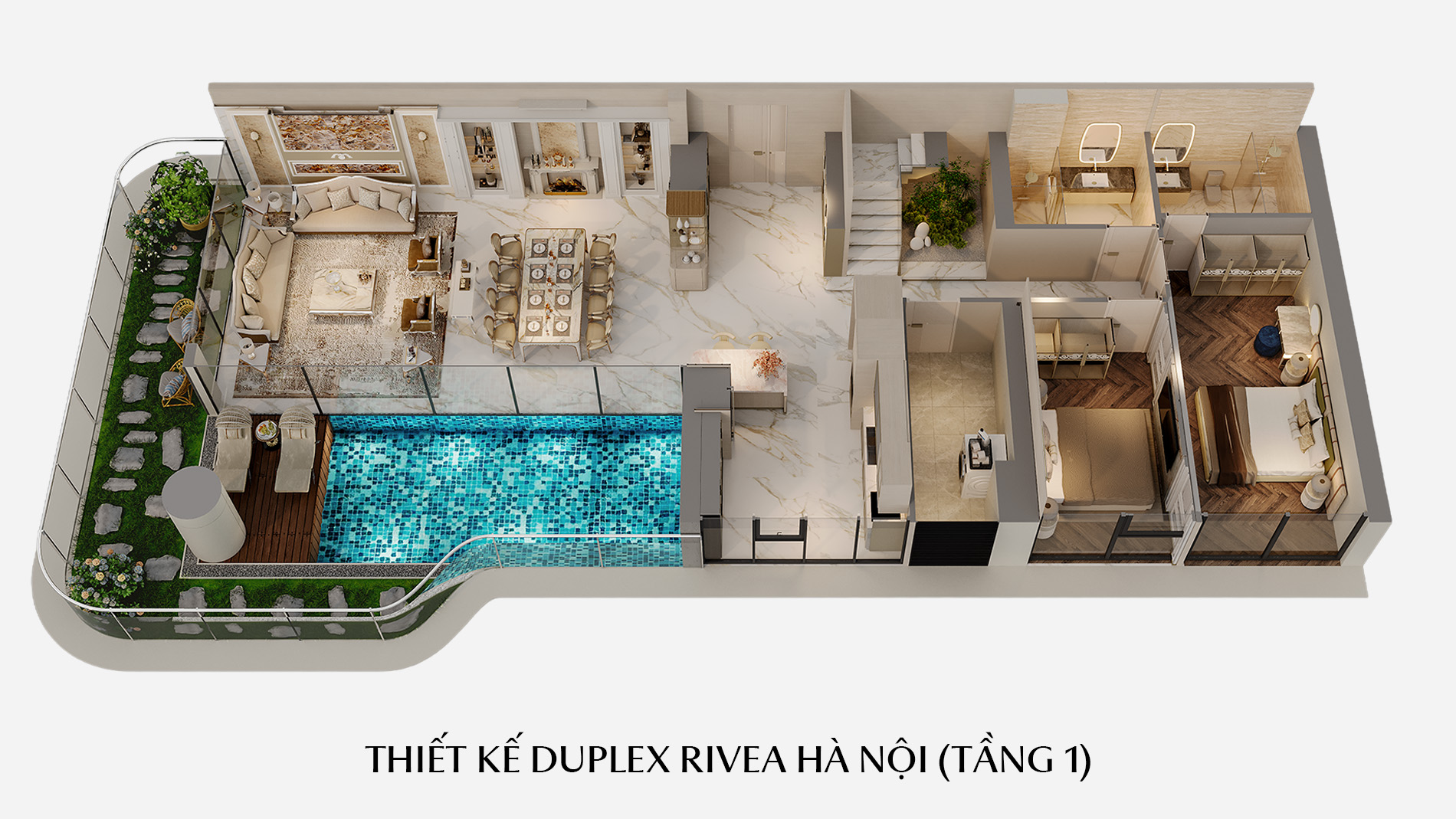 Thiết kế Duplex Rivea Hà Nội (Tầng 1)