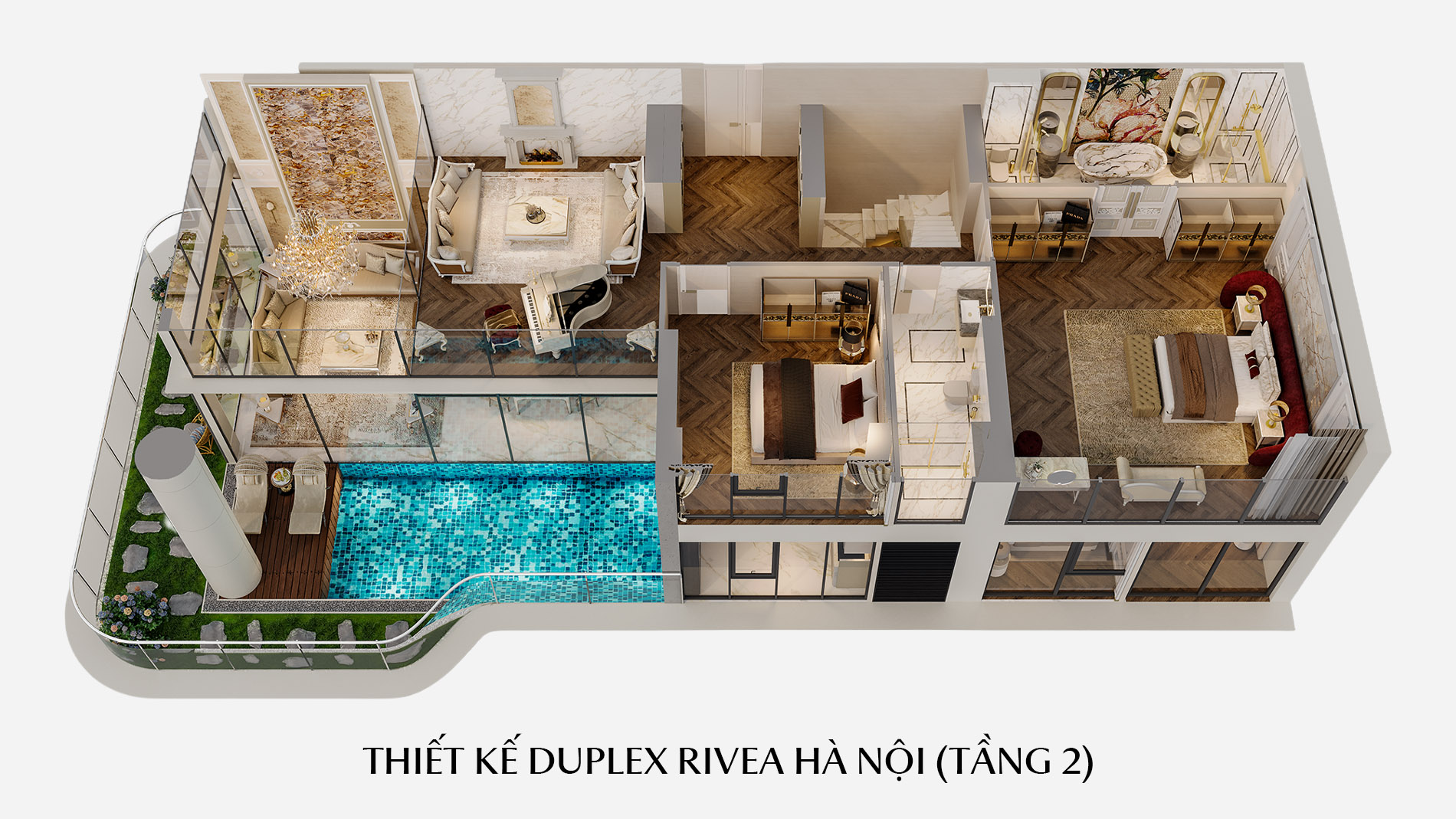 Thiết kế Duplex Rivea Hà Nội (Tầng 2)