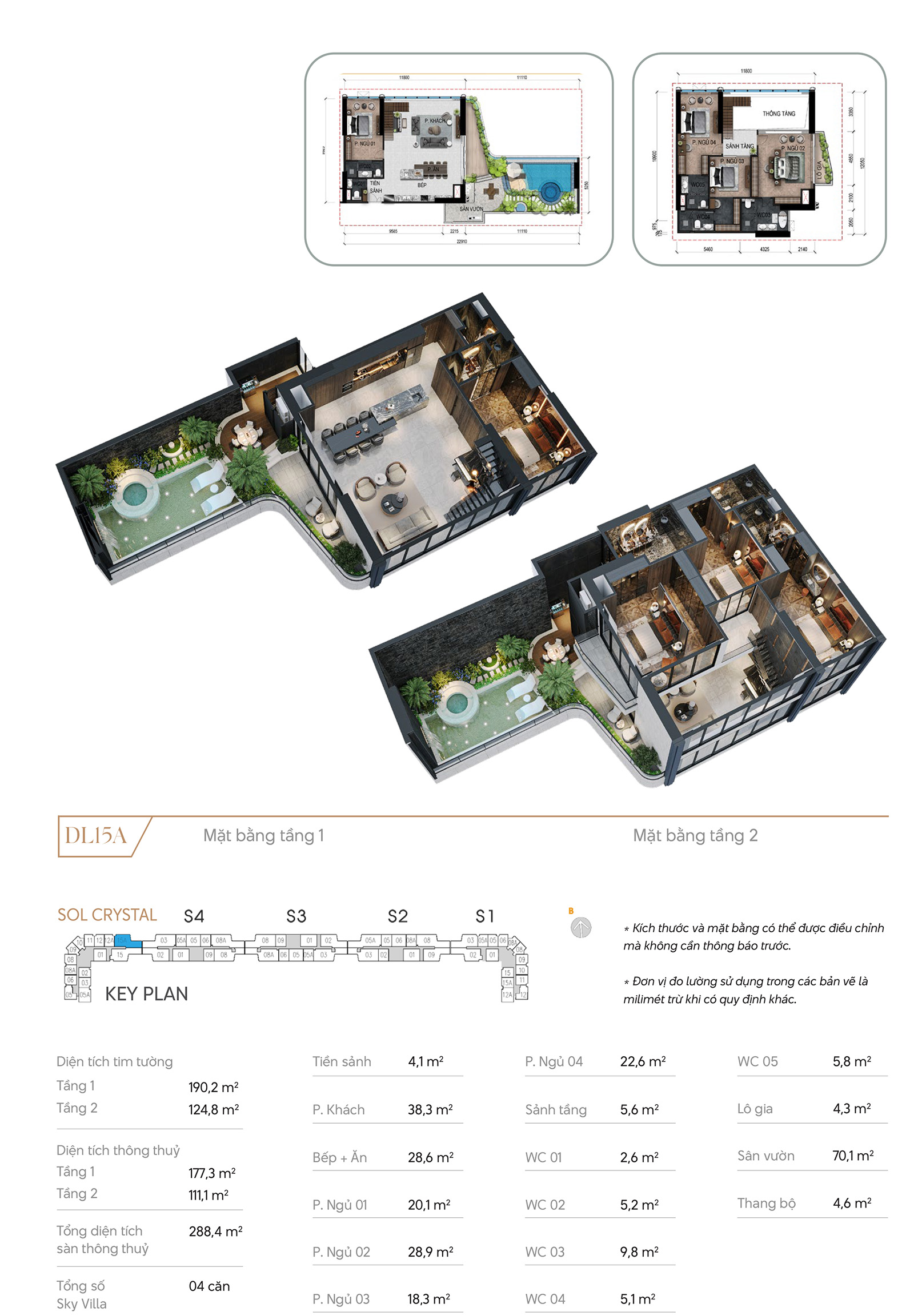 Thiết kế Sky Villa DL15A tòa S5 Noble Crystal Tây Hồ